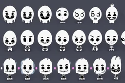 make a bunch of simple spooky and cute cartoon character I could draw make them all different