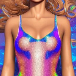 Glittery rainbow swimsuit