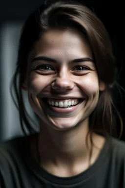 une femme de 28 ans, un peu souriante