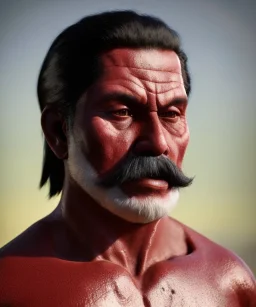 Portrait Mexican Man, wrestling, retro 80s style, hot ambient, photo studio, red, gold, vibrant color, highly detailed, art stations, concept art, smooth, unreal engine 5, god rays, ray tracing, RTX, lumen lighting, ultra detail, volumetric lighting, 3d, finely drawn, high definition, high resolution.