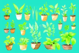 Vector plants and herb set illustration. Watercolor illustration color