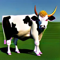 A cow wearing a pantsuit