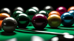 balls on a pool table