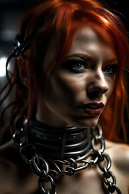 A redhead girl gagged with sculpted abs gagged by a movie villain