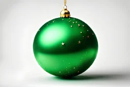 Christmas decoration green ball isolated on white background new year