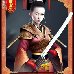 Japanese Empress Warrior women with katana sword