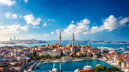 desktop wallpaper ,Istanbul turkey Kadikoy city sight seeing famous places ,blue sky nice clouds,