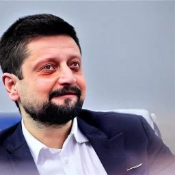 Volodymyr Zelensky WITH A BEARD wearing hot pants