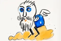draw a painting like a 4 years old have drawn it, the painting is about her alcoholic father