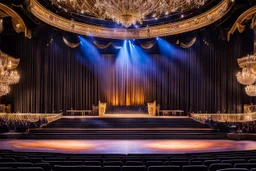 a luxury big opera dance stage,close up ,show main stage