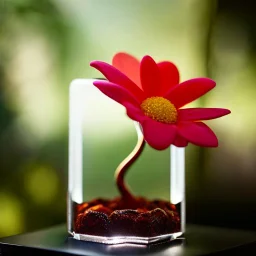 Surreal Waiizii Flower inside a glass sculpture, Art by Joshy Sly,