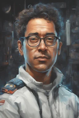 Retrato cyberpunk Gustavo Petro calidad ultra