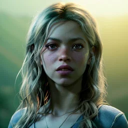 Shakira, artist, Realistic image, waist up portrait. perfect eyes, glow, circle iris. concept art, smooth, unreal engine 5, god lights, ray tracing, RTX, lumen lighting, ultra detail, volumetric lighting, 3d, finely drawn, high definition, 4k.