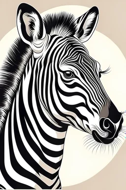 Zebra portrait, cartoon style