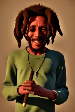 Bob Marley singing and smoking joint