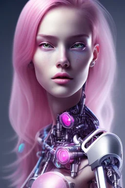 cyborg, pink hair,seven , perfekt, real, dream