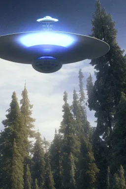 a group of [school kids] see a saucer shaped ufo::25 flying over tall pine trees, year is 1966 in color, concept art, by Asaf Hanuka, by Weta Digital, Electric Colors, Screen Space Global Illumination, in a symbolic and meaningful style