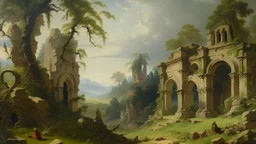 ruins in the landscape, Ferdinand Knab style