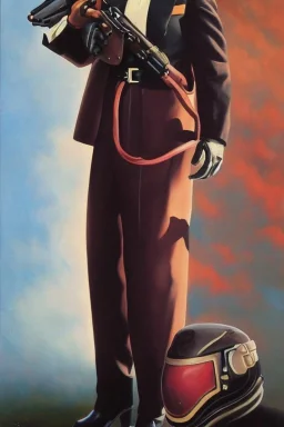 Full body portrait, painting, medium shot lady style of The Rocketeer