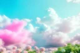sky and clouds or garden in pastel colours