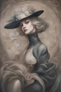 Alexandra "Sasha" Aleksejevna Luss and Sigmund Freud's was that Paris in the 18th century oil paiting by artgerm Tim Burton style In Freudian depth psychology, the symbol is thought to consist of partially unconscious matter. from unconscious to conscious dream, symptom, image