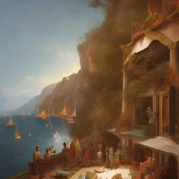  POSITANO style SCHOOL OF NAPLES SECOND HALF OF THE XIX CENTURY Micco Spadaro art