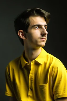 young man with yellow shirt