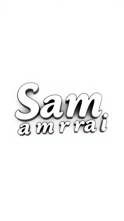 Artistic 3D Logo in black and white written on it “ S a m a r r a i ”