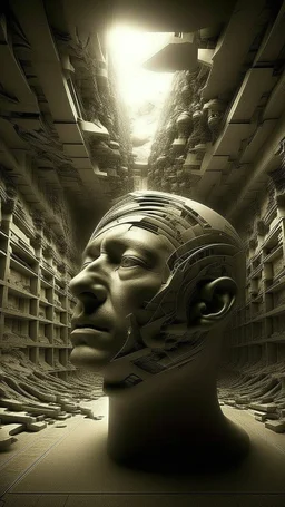 /image, randomised, depicting illusion, the Impossible, nonsense, the immaterial, intangible, and futuristic. Be wildly random in producing totally new ideas and images. Show me the deep scars inflicted on my soul and mind. Epic, cinematic.