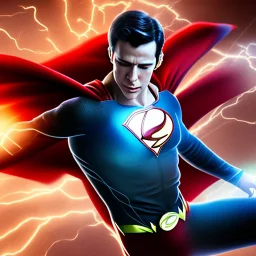 4K Ultra-HD -- The Flash racing Superman--4k Ultra-HD--Hyper realistic--Cinema lighting