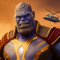  Ultra detailed fullbody Portrait in oil on canvas of Marvel Character, Mad Titan Thanos beside his yellow helicopter with his name on it; highly detailed very attractive beautiful high definition,elegant, beautiful, dynamic lighting, Impressionist,fullbody portrait,photography by Antonio Armeni Canon EOS 400D Digital ƒ/9.0 21.0 mm 1 400 Flash (on, fired) Show EXIF,intense stare,extremely detailed digital painting,extremely detailed face,crystal clear Big eyes,mystical colors, perfectly centere