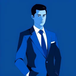 man with blue suit vectorized