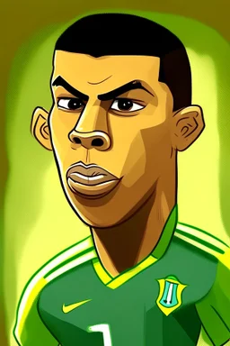 Ronaldo Brazilian football player ,cartoon 2d