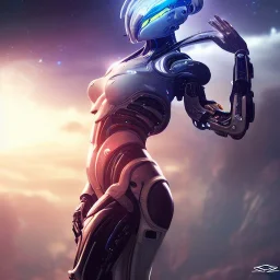 photo of a cyborg girl on a space ship, warframe armor, scifi, professionally color graded, interesting angle, sharp focus, 8 k high definition, insanely detailed, intricate, innocent, art by stanley lau and artgerm