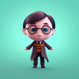 tiny cute {harry potter} toy, standing character, soft smooth lighting, soft pastel colors, skottie young, 3d blender render, polycount, modular constructivism, pop surrealism, physically based rendering, square image