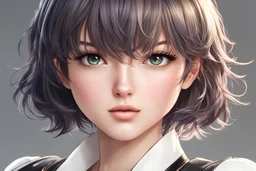 Evelyn in 8k 2D anime artstyle, close picture, the Rachel haircut, intricate details, highly detailed, high details, detailed portrait, masterpiece,ultra detailed, ultra quality