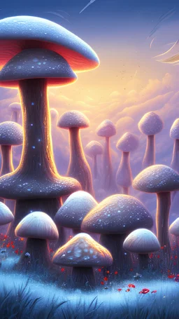 Mushroom field winter