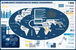 An infographic showing the interconnectedness of global financial markets. flat. without text