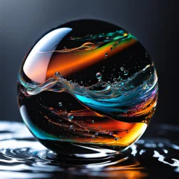 "A delicate cracked glass sphere, ethereal colours, fine fract...,color fracture on water splash