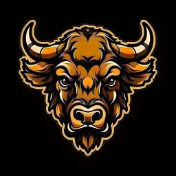 head of a buffalo, sports mascot style