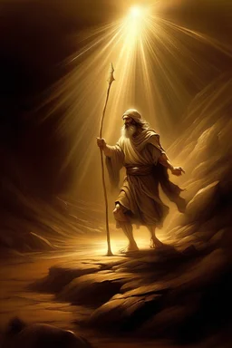 saul from the bible being blinded by a huge light on his way to damascus. saul is alone