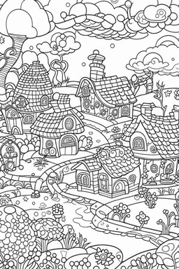 coloring page for kids, STRESS RELIEF, cartoon style, low details, vivid color