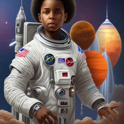 African American boy space explorer