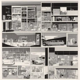 An original Chris Ware page from Acme Novelty Library #1, featuring “Jimmy Corrigan” in “Jimmy Gets Out of the House Part II” (Fantagraphics, 1993).