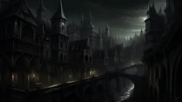dark medieval city wallpaper