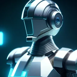  octane render, high detail, human like droid with a metallic futuristic armure with hexagonal shapes.