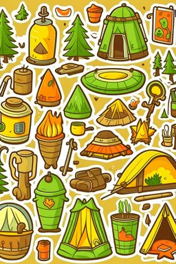 camping camp stickers