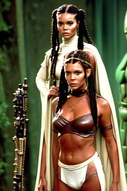 [Denise Huxtable Kendall, Peggy Bundy, The Cosby Show, Lisa Bonet] Denise Huxtable , in princess Leia's slave costume of the Return of the Jedi, close to Jabba the Hutt.