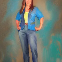 Full body portrait, painting, medium shot lady OldWest