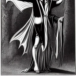 White bat vampire with long limbs as Russian Orthodox vampire